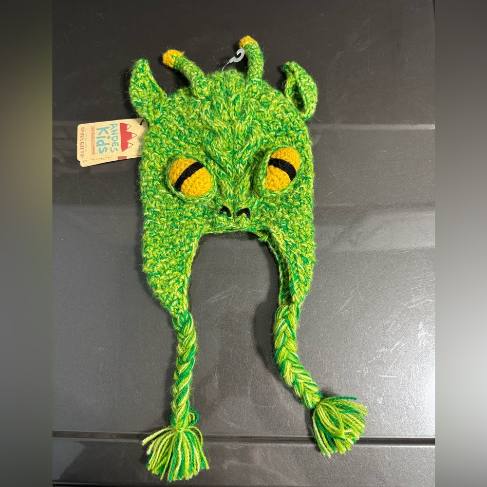 Green Alien Knit Hat